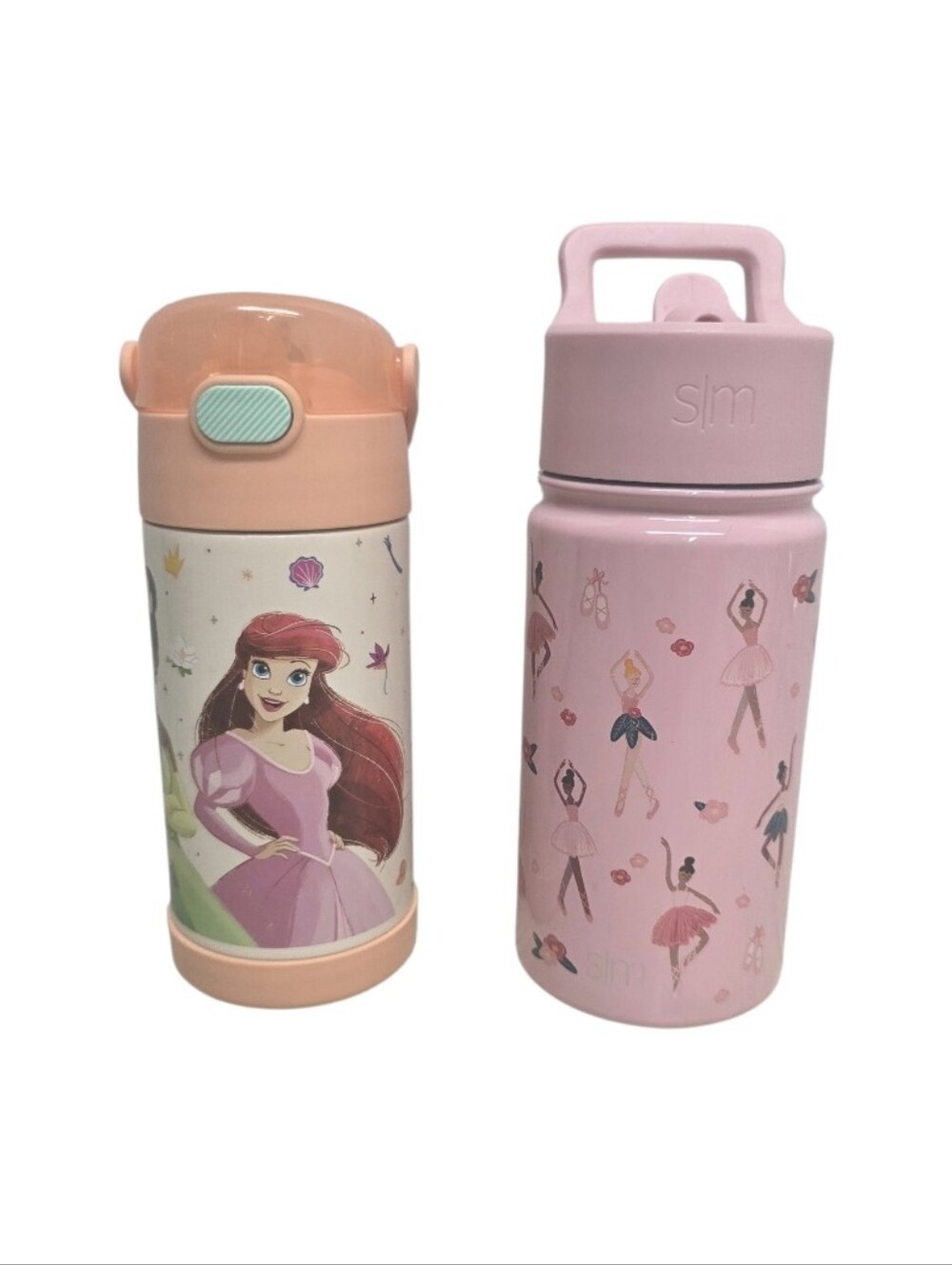 Two Tumblers. Thermos Peach Princess - SM Ballerina Water Bottles